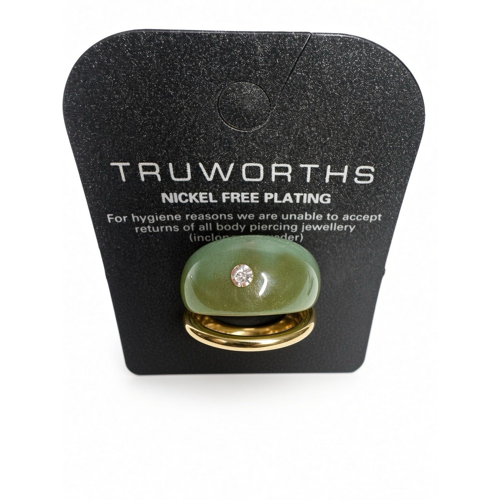 Truworths Gold Tone & Resin Ring Set – Nickel Free – Green Orange Brown Domes + - Picture 4 of 4